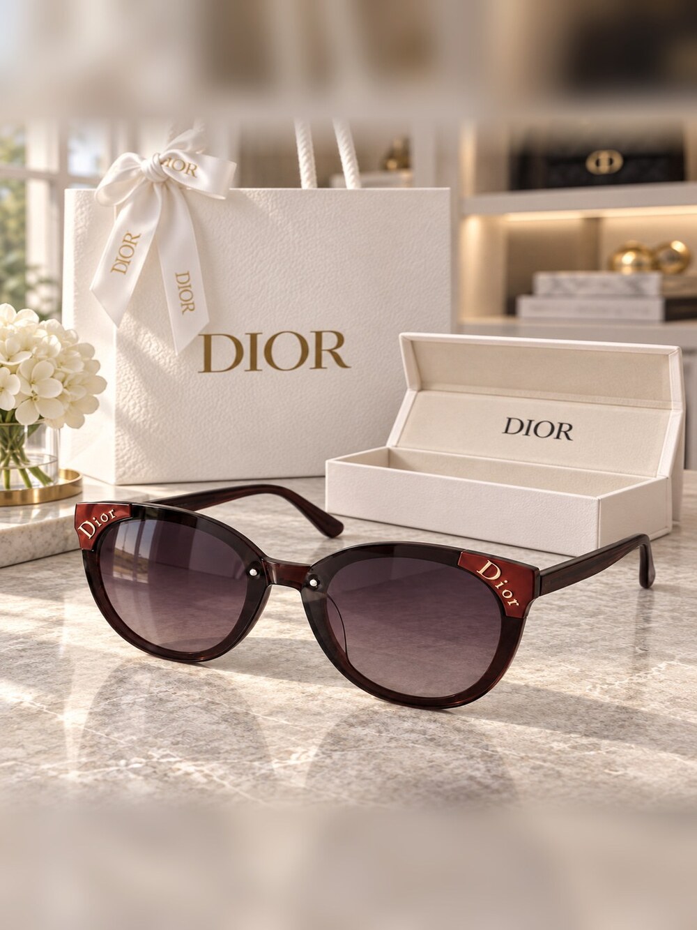 Dior Tortoiseshell Cat Eye Sunglasses - Picture 2 of 6